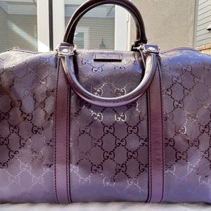 Gucci Joy Boston Burgundy GG handbag